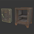 Vintage Metal Safes With Open Door And Another Without Door On Wheels