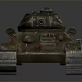 Military Armored Tank With Camouflage Paint Large Gun Barrel Tracks And Turret