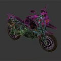 Modern Adventure Motorcycle With Red Lights And Rugged Black Body Design
