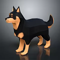 Low Poly Black And Brown Dog 3D Model With Geometric Design And Smooth Surface 3d model