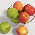 Fresh Green and Red Apples Arranged in Glass Bowl for Fruit