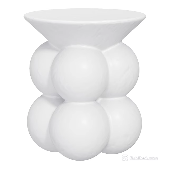 Unique White Coffee Table With Modern Spherical Stacked Ball Structure Design 3d model