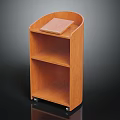 Sturdy Wooden Rolling Utility Shelf with Three Shelves and Tilted Top Board