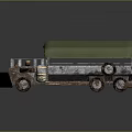 Vintage Modified Vehicle Featuring Green Canvas Top And Metal Body Tracks