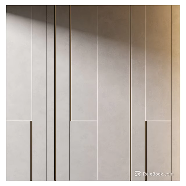 Modern Living Room Bookcase With Minimalist Beige Panel Doors And Open Storage Shelves 3d model 