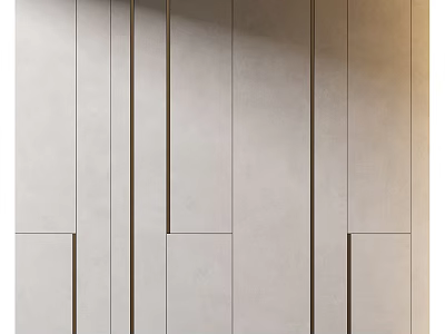 Modern Living Room Bookcase With Minimalist Beige Panel Doors And Open Storage Shelves 3d model