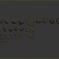 Wood And Stone Materials With Various Shapes And Sizes Arranged Against Gray Background