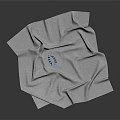 Small Weapon Placed On Gray Fabric Cloth With Blue Emblem 3d model