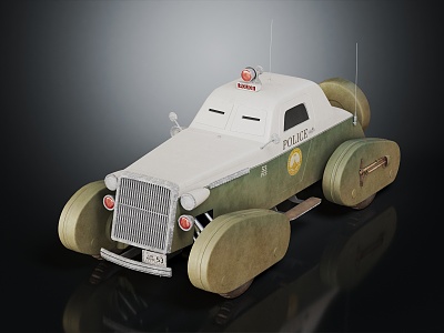 Modern Police Car Antique Police Car Vintage Police Car 3d model