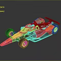 Formula Race Car With Sleek Aerodynamic Design Orange Blue Livery And Sponsor Logos