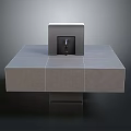 Modern Stone Washbasin Countertop Design With Central Faucet And Square Shape