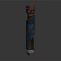 Blue And Black Cylindrical Device With Three Blue Indicators And Button On Top