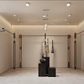 Stylish Red Brick Clothing Store With Exquisite Mannequin Window Display And Comfortable Outdoor Bench