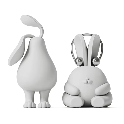 Modern ornaments cute rabbit ornaments 3d model