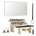 Wooden Gym Equipment Set With Dumbbells Rack Workout Bench Yoga Wheels And Rings