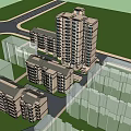 Modern Residential Building With Light Exterior Multiple Balconies Green Grass And Road