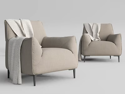Modern Single Sofa Fabric Single Sofa Leisure Chair 3d model