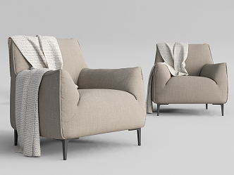 Modern Single Sofa Fabric Single Sofa Leisure Chair 3d model