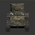 Vintage Military Vehicle Tank With Camouflage Paint Tracked Wheels And Turret
