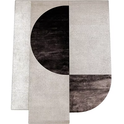 Modern Square Rug With Geometric Pattern Gray Black Beige Design 3d model