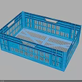 Blue Plastic Storage Basket For Household Daily Organizing And Practical Use 3d model