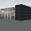 Modern Sales Office Building With Glass Curtain Walls And Wooden Accents