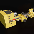 Yellow Industrial Lathe With Main Spindle Tool Rest Tailstock And Bed