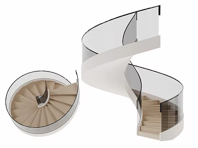 modern revolving staircase arc staircase 3d model