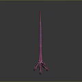 Multi Headed Dragon with Pink and Purple Long Body and Sharp Fangs 3d model