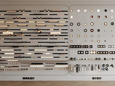 Various Modern Downlights And Spotlights With Different Designs And Sizes 3d model