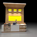 Stylish Modern Reception Desk Design With Yellow Lighting And Counter