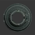 Black Long Rod Component With Circular Base And Smooth Surface
