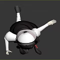 Cute 3D Child Character Wearing School Uniform Pink Black Skirt Waving Hand Peace Sign Gesture