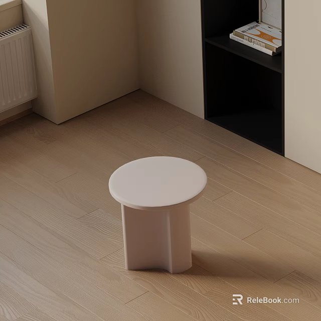 Minimalist White Round Side Table With Sleek Base And Modern Design For Home Interior 3d model 