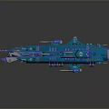 Advanced Blue Futuristic Sci Fi Spaceship With Streamlined Design And Shiny Reflective Surface 3d model