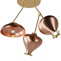 Modern Irregular Shaped Copper Pendant Lights With Unique Design For Interior Decoration 3d model