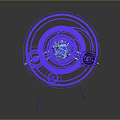 Sci Fi Weapon Design With Glowing Purple Pink Lights And Circular Halo