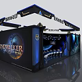 Interstellar Crossing VIII Modern Exhibition Booth Entrance Blue Black With Moon Surface Earth