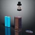 Professional Vaping Device Kit With Atomizer Two Blue Batteries And Accessories