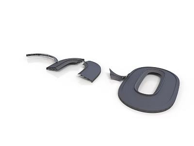 Black Plastic Rubber Automotive Trim Components With Various Shapes For Vehicles 3d model