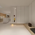 Modern Basement Living Space With Leather Chair Coffee Table Green Plant And TV Wall