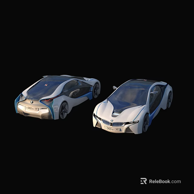 Two BMW Concept Cars With Modern Sleek Body And Futuristic Aerodynamic Design 3d model 