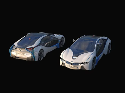 Two BMW Concept Cars With Modern Sleek Body And Futuristic Aerodynamic Design 3d model