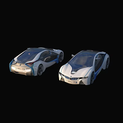 Two BMW Concept Cars With Modern Sleek Body And Futuristic Aerodynamic Design 3d model