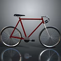 Sleek Red Bicycle With Black Seat And Silver Wheels Minimalist Design