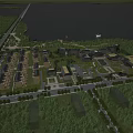 Aerial View Of Waterfront Residential Master Plan With Greenery And Roads
