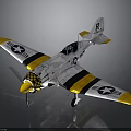 Cosmic Aerospace Vintage Propeller Airplane Model Featuring American Star Insignia And White Yellow Black Colors
