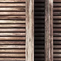 Natural Wooden Ceiling Design With Wooden Beams And Slatted Panels Showcasing Rustic Texture Details