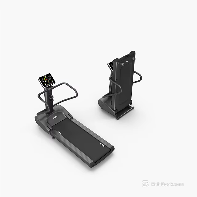 Foldable Treadmill With Digital Display Screen For Home Fitness Equipment 3d model 
