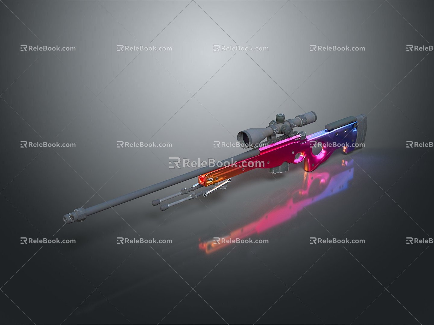 Sniper rifle sight sniper rifle sci-fi sniper rifle semi-automatic rifle combat rifle 3d model